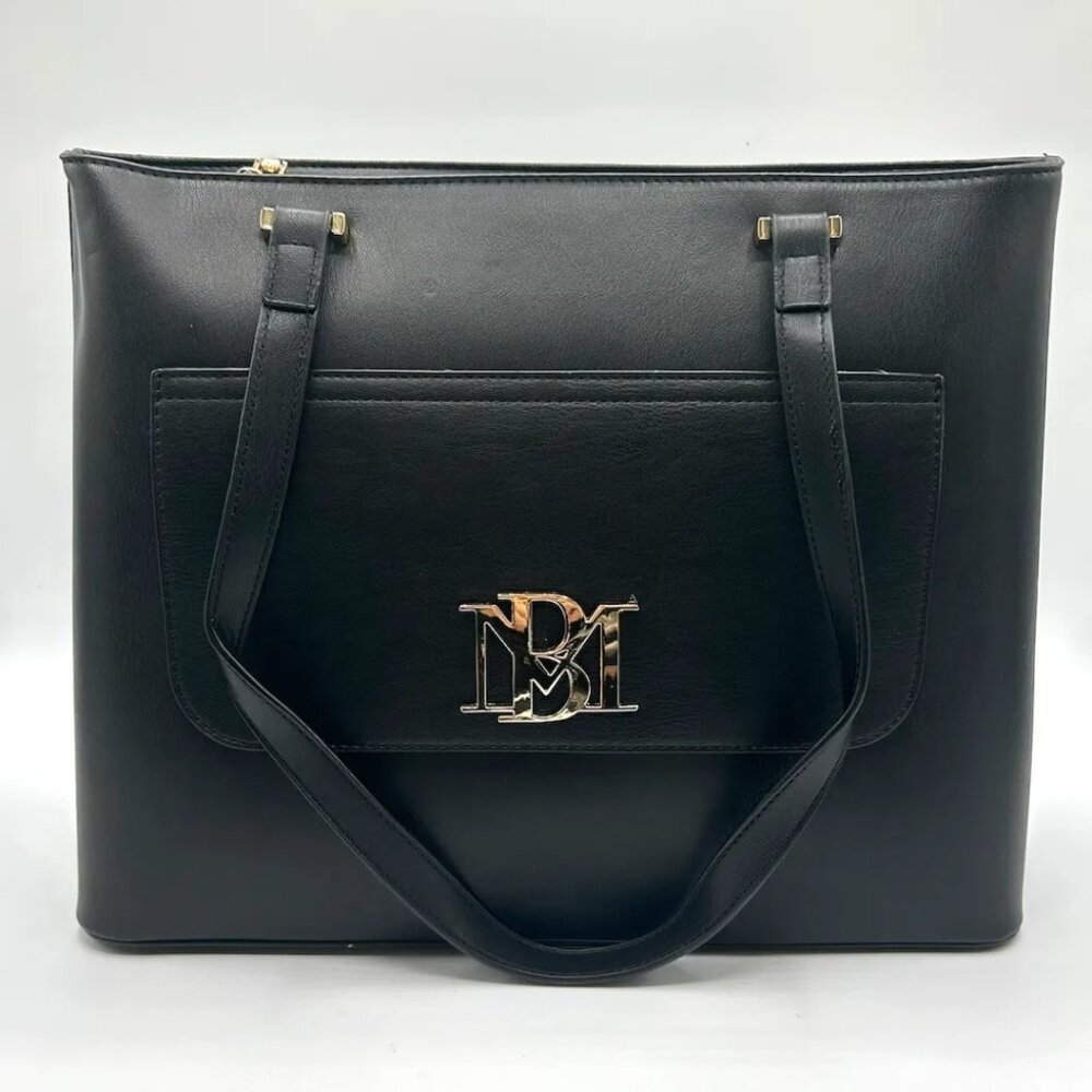 Badgley Mischka Black Tote with Slip Pocket in front, NWT